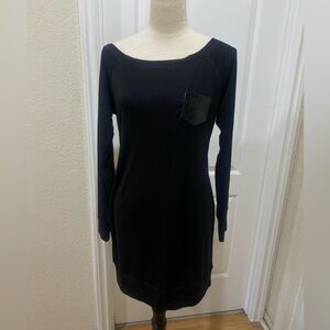 Things that matter ttm black long sleeved off the shoulder tunic